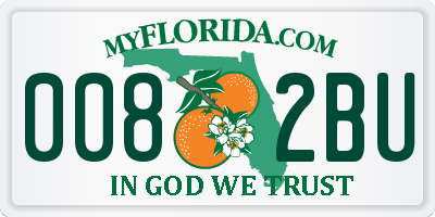 FL license plate 0082BU