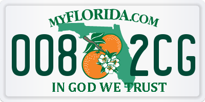 FL license plate 0082CG