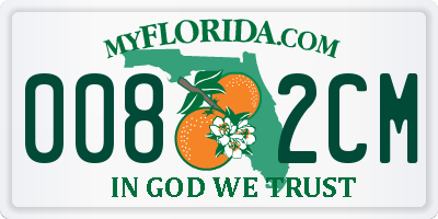 FL license plate 0082CM
