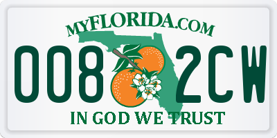 FL license plate 0082CW