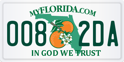 FL license plate 0082DA