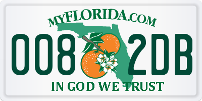 FL license plate 0082DB