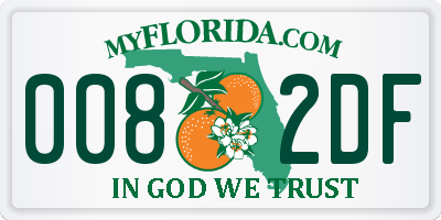 FL license plate 0082DF