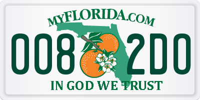 FL license plate 0082DO