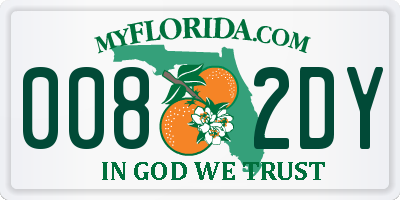 FL license plate 0082DY