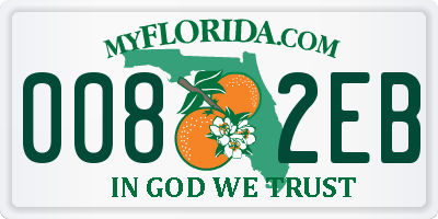 FL license plate 0082EB
