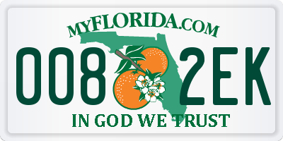 FL license plate 0082EK