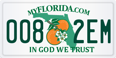 FL license plate 0082EM