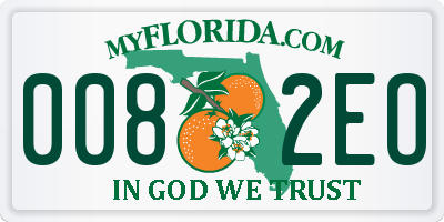 FL license plate 0082EO