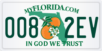 FL license plate 0082EV