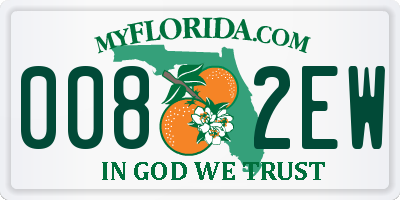 FL license plate 0082EW