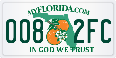 FL license plate 0082FC