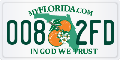 FL license plate 0082FD