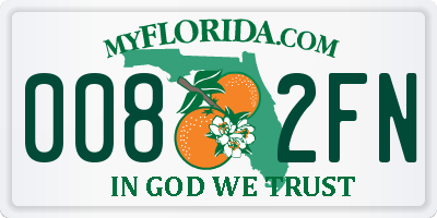 FL license plate 0082FN