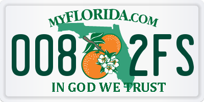FL license plate 0082FS
