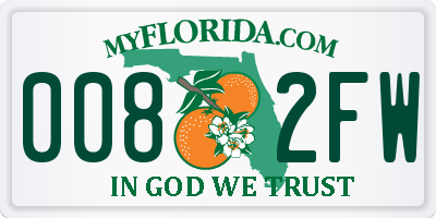 FL license plate 0082FW