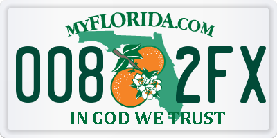 FL license plate 0082FX