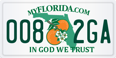 FL license plate 0082GA