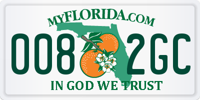 FL license plate 0082GC