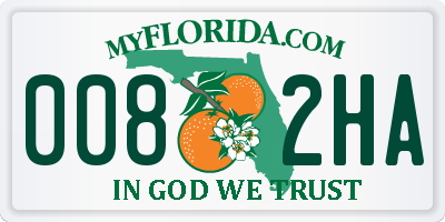 FL license plate 0082HA