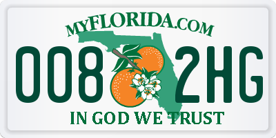 FL license plate 0082HG