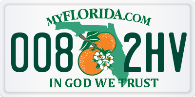 FL license plate 0082HV