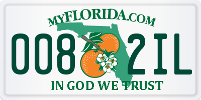 FL license plate 0082IL