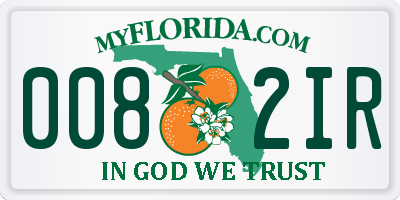 FL license plate 0082IR