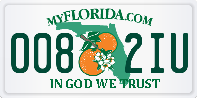 FL license plate 0082IU
