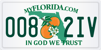 FL license plate 0082IV