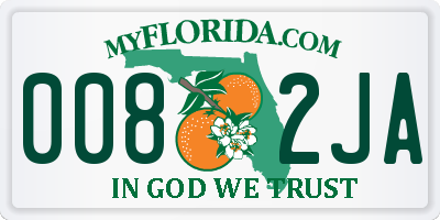 FL license plate 0082JA
