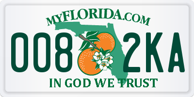 FL license plate 0082KA