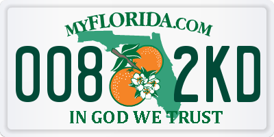 FL license plate 0082KD