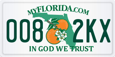 FL license plate 0082KX