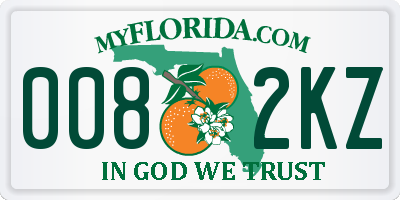 FL license plate 0082KZ