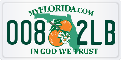 FL license plate 0082LB