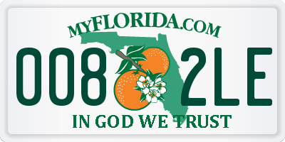FL license plate 0082LE