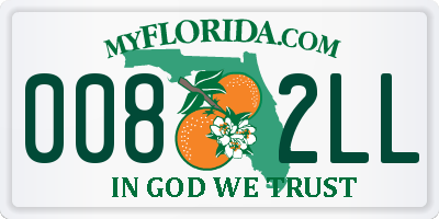 FL license plate 0082LL