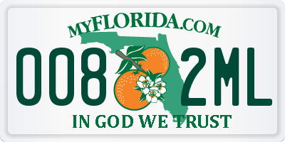 FL license plate 0082ML