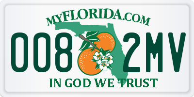 FL license plate 0082MV