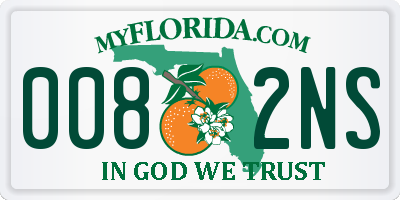 FL license plate 0082NS