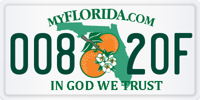 FL license plate 0082OF