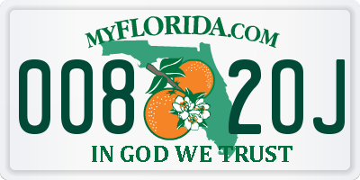 FL license plate 0082OJ