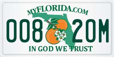 FL license plate 0082OM