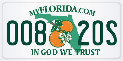 FL license plate 0082OS