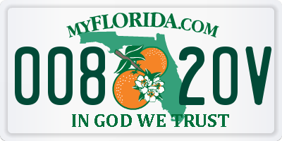 FL license plate 0082OV