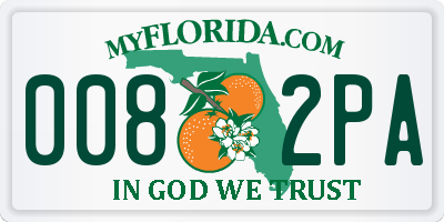 FL license plate 0082PA