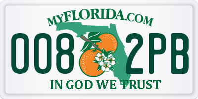 FL license plate 0082PB