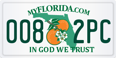 FL license plate 0082PC