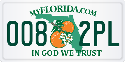 FL license plate 0082PL